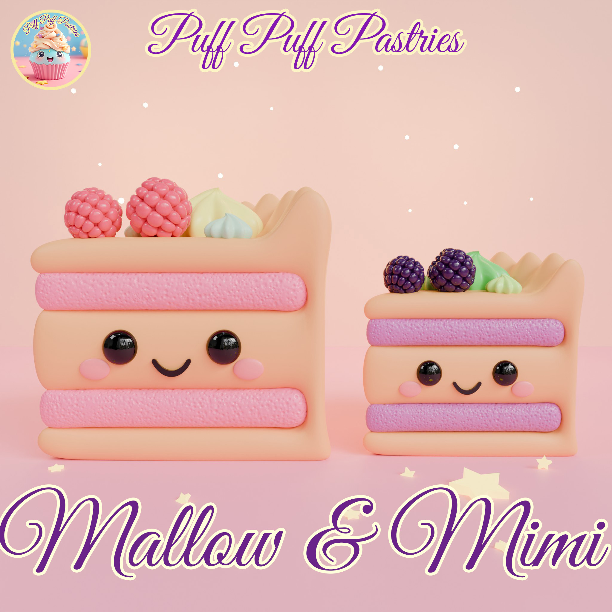 Kawaii Triangle cake Mallow and Mimi